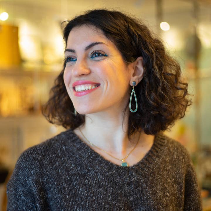 Turkis Labradorite 925 sølv øreringe for engroshandel hos Maral Kunst