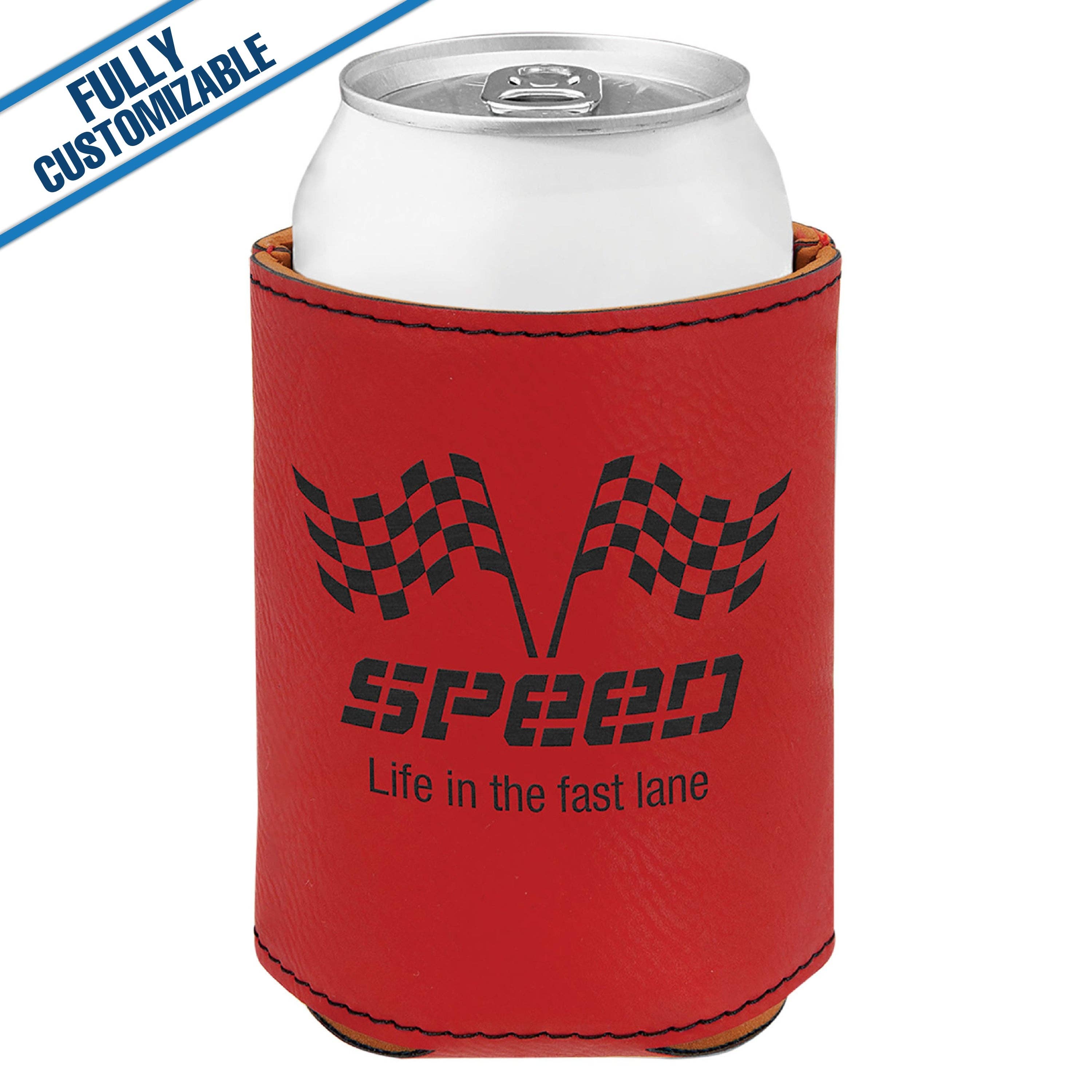 GiftWorksPlus - Vente Housses de boisson - 12 oz. Porte-boisson en similicuir gravé personnalisable15