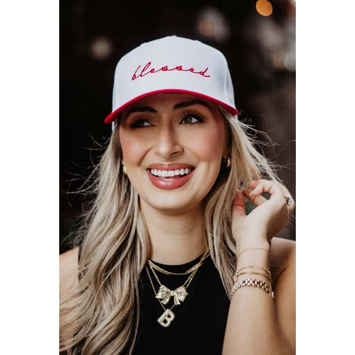 Katydid - Wholesale Trucker Hat - Women's - Blessed (Cursive) Wholesale Two-Toned Vintage Hat