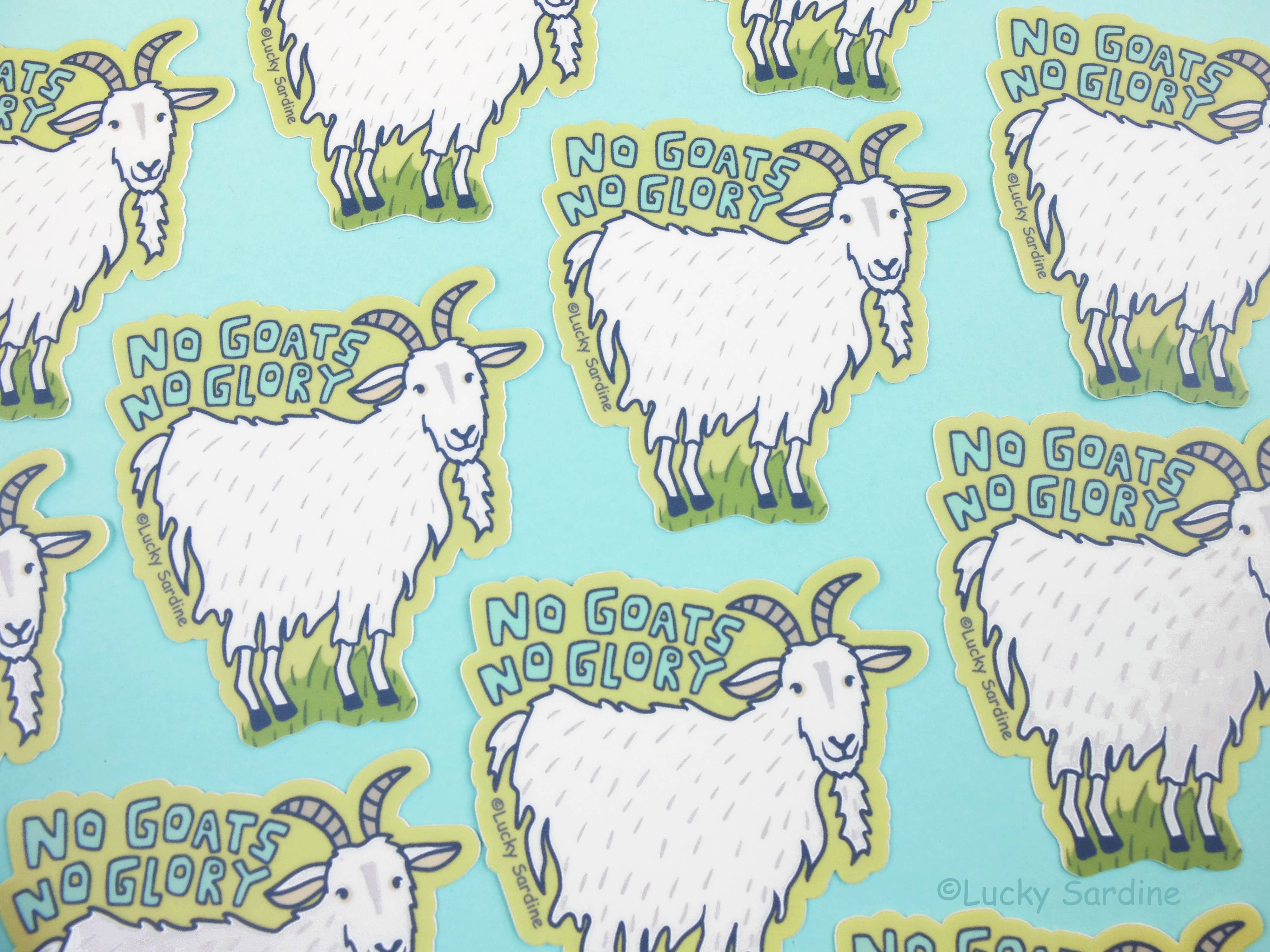 Lucky Sardine - Wholesale Sticker - No Goats No Glory, Billy Mountain Goat Vinyl Sticker1