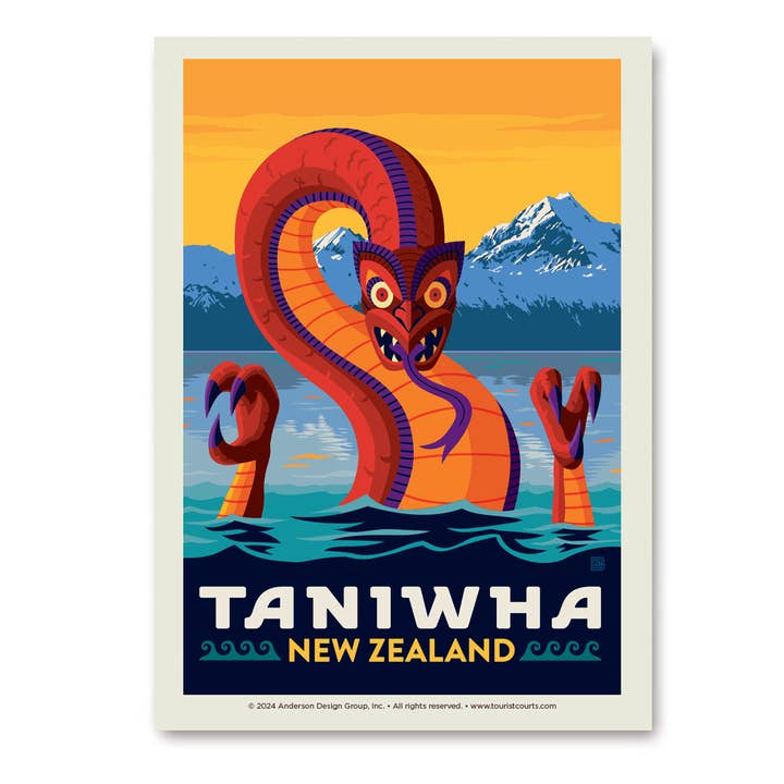 Tourist Courts - Wholesale Sticker - Mythical Creatures Taniwha New Zealand Vert Sticker
