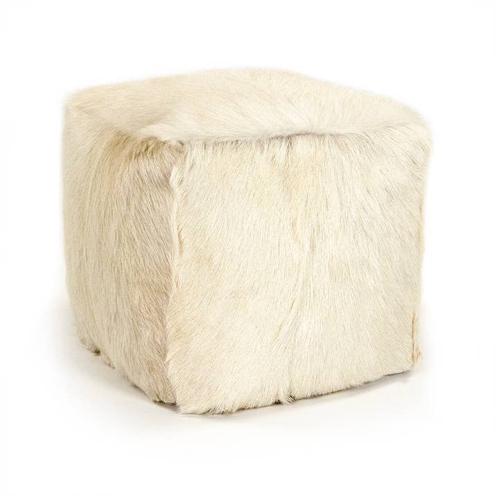 Zentique Inc. - Wholesale Pouf - Tibetan Ivory Goat Fur Pouf