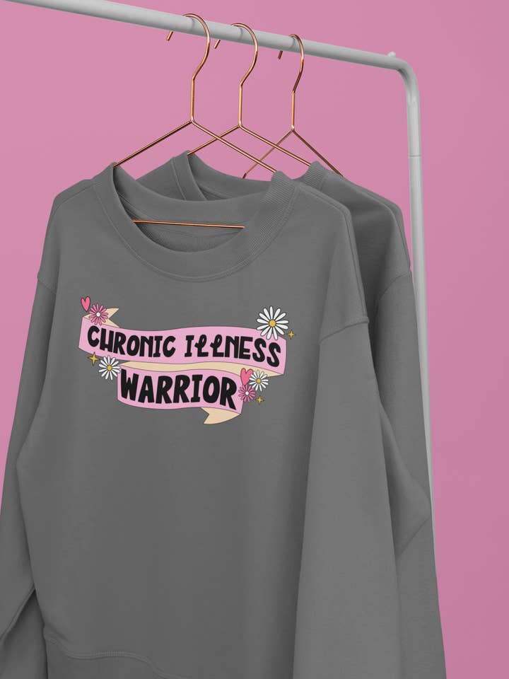 Chronic Illness Warrior Graphic Crewneck for wholesale by YellowBridge