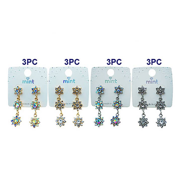 Atlas Fashion - Wholesale Dangle Earrings - Rhinestone Flower Cascade Earring1