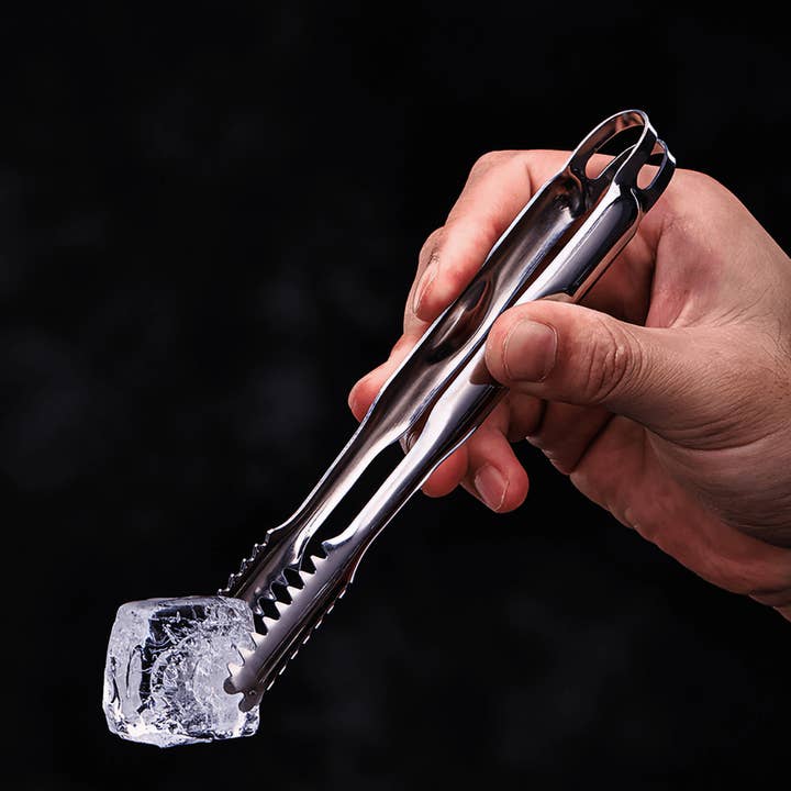 TsukiGlass - Wholesale Kitchen tong - Large Ice Tongs (Stainless Steel)4