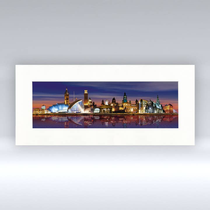 Glasgow Night - Mounted Print for wholesale by Pureminted
