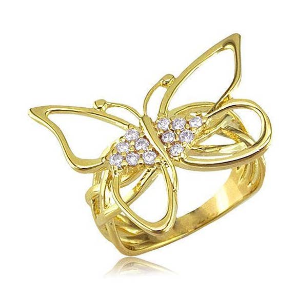 Bague CZ finie en or jaune 18 carats, bijoux pour femmes 13283 pour la vente par Gio Fantato