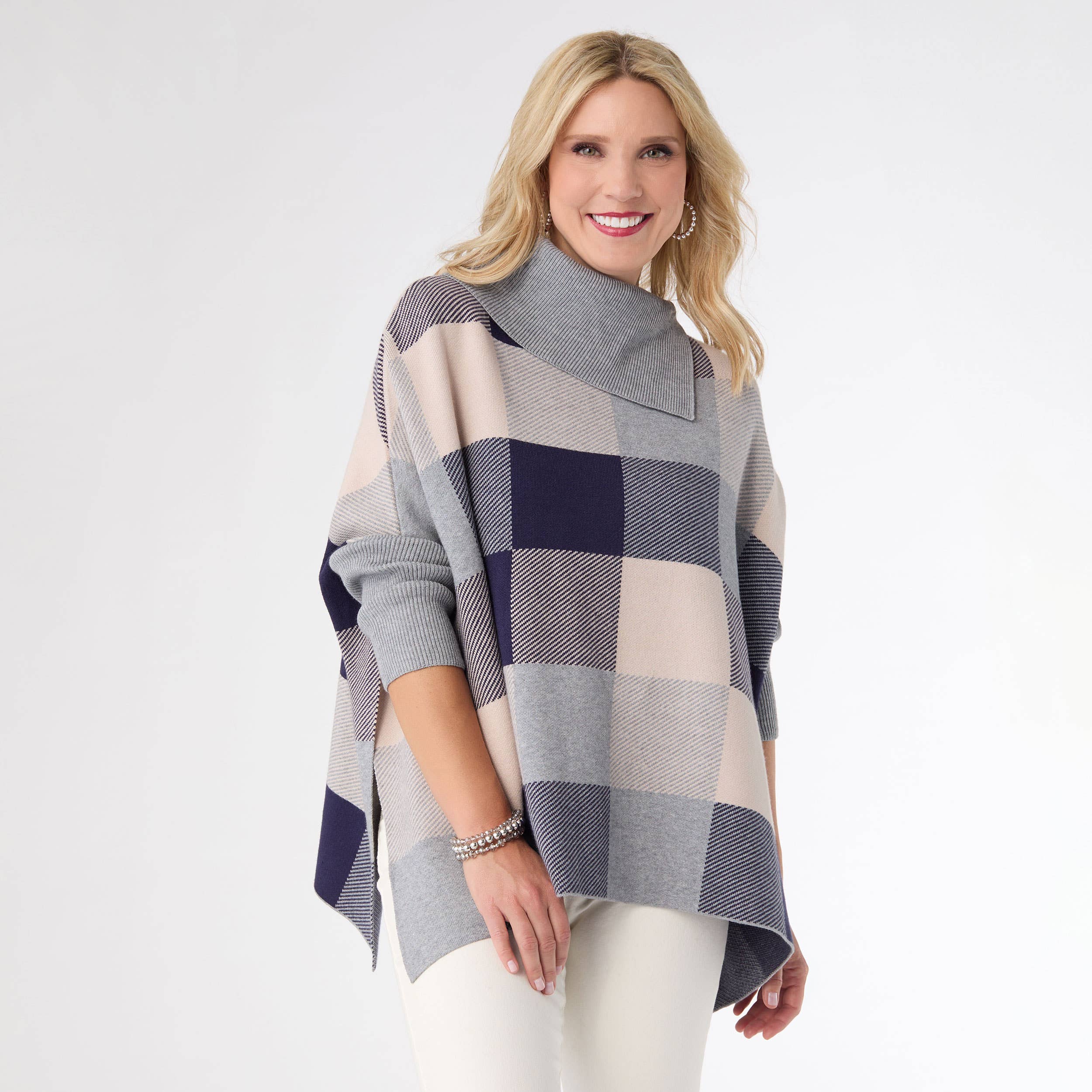 COCO + CARMEN - Wholesale Poncho - Women's - Loren Colorblock Poncho2