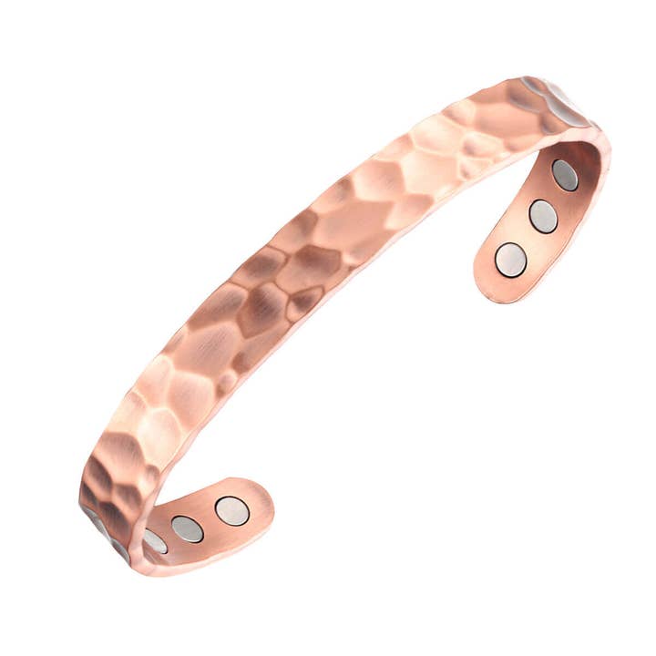 P 26 Copper hammered magnetic adjustable bracelet for wholesale by COPPER ARTS INC.