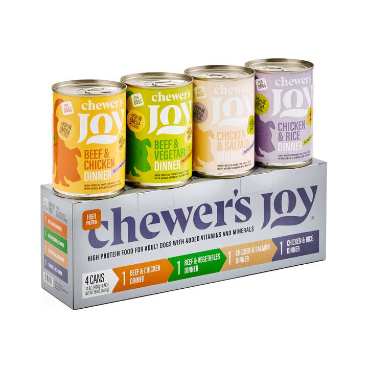 Dîner assortiment pour chiens – 4 saveurs pour la vente par Chewer’s Joy