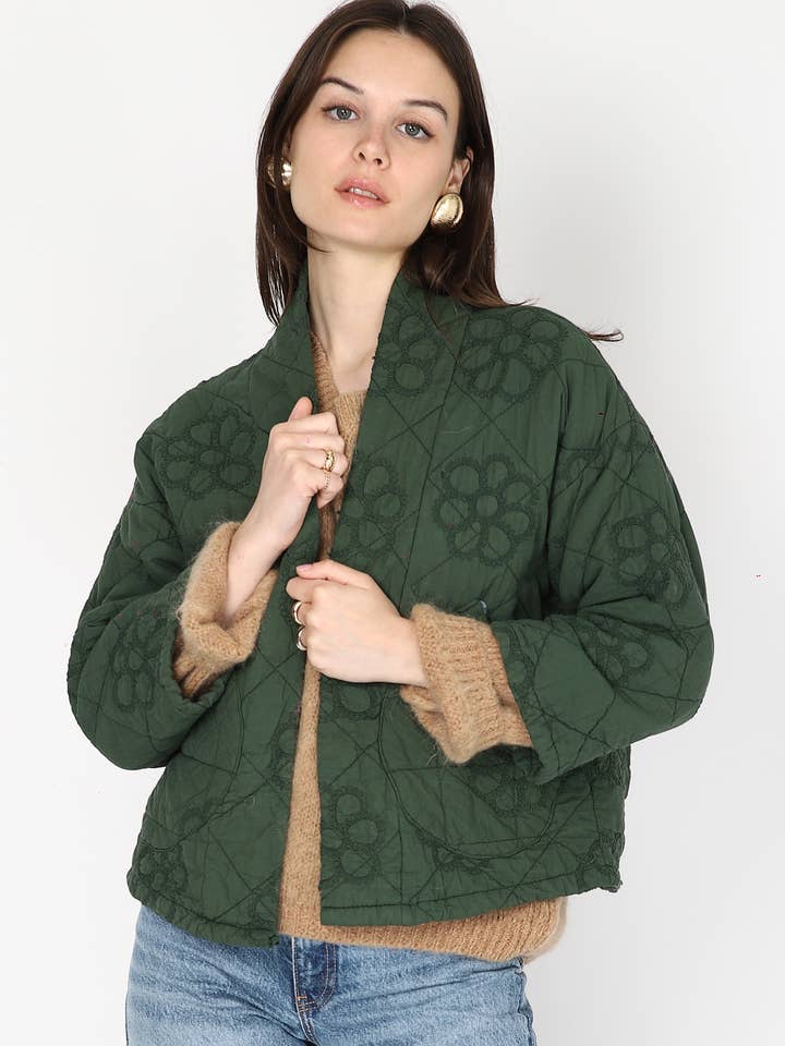 NOELINE - Vente Veste – femme - Veste matelassée Brodée 2442
