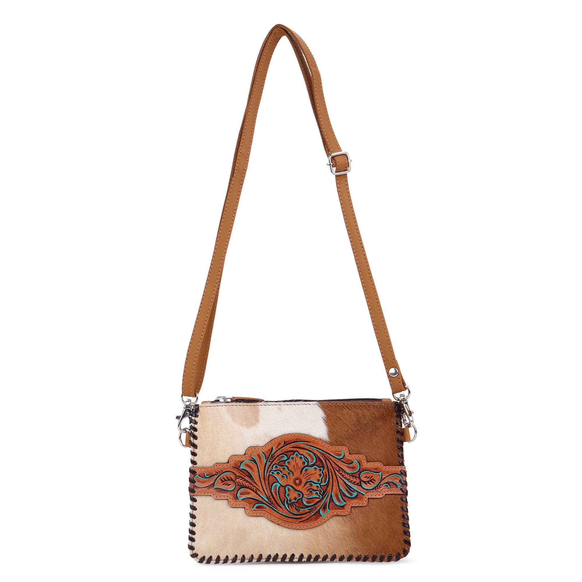 Sixtease Bags USA - Wholesale Crossbody Bag - Women's - Leather Cowhide Hand Tooled Women Mini Mobile Crossbody0
