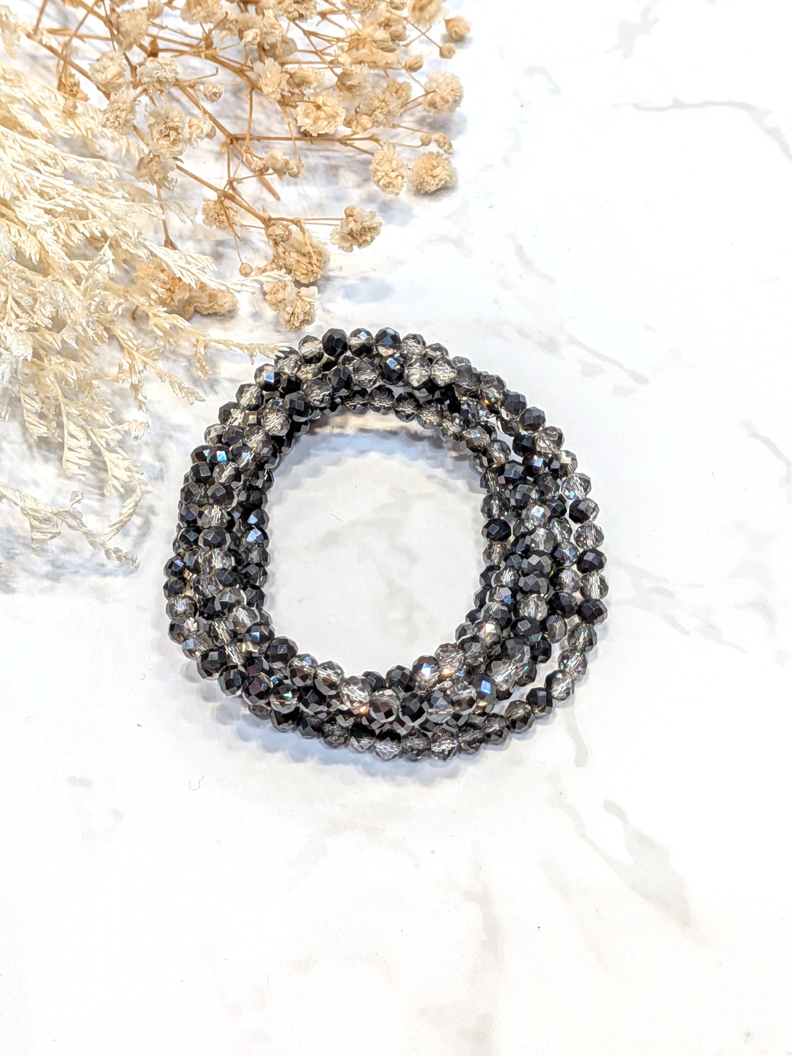 LOLO & YAYA - Vente Bracelets maillon et chaîne - Bracelet élastique Crystal opaque multi tours14