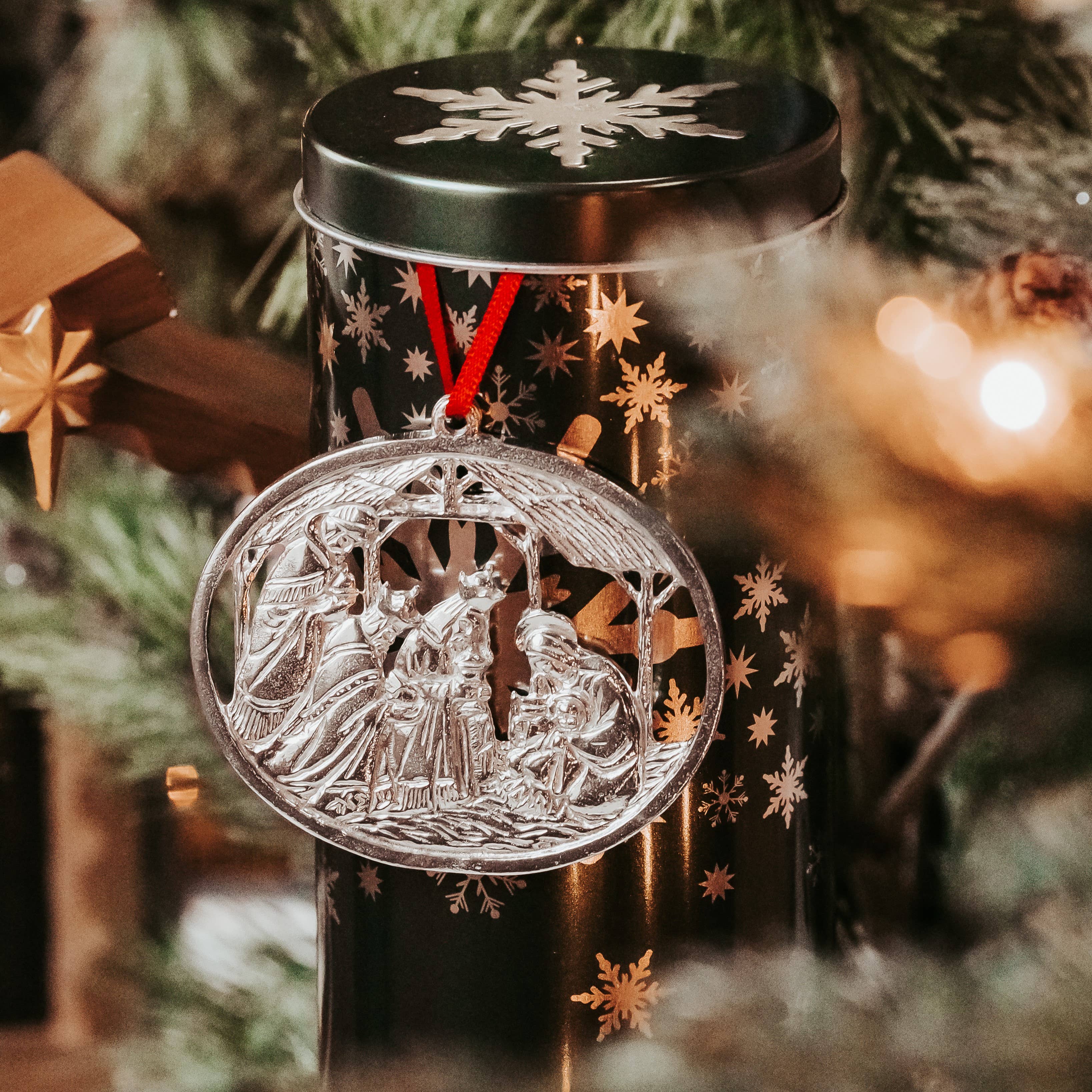 House of Morgan Pewter - Wholesale Ornament Set - Handmade Nativity Ornaments - Baby Jesus Manger Gifts14