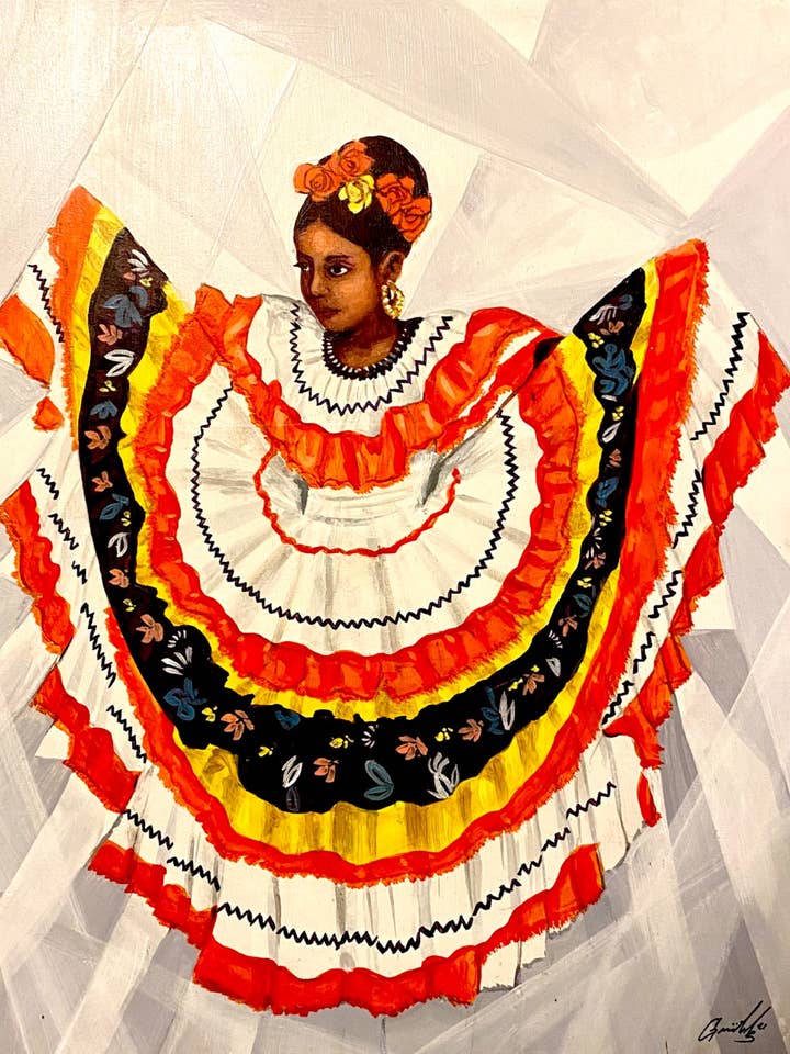 Folklorico Dance - 9"x12" Archival Giclee Print por atacado de Chris Granillo Art