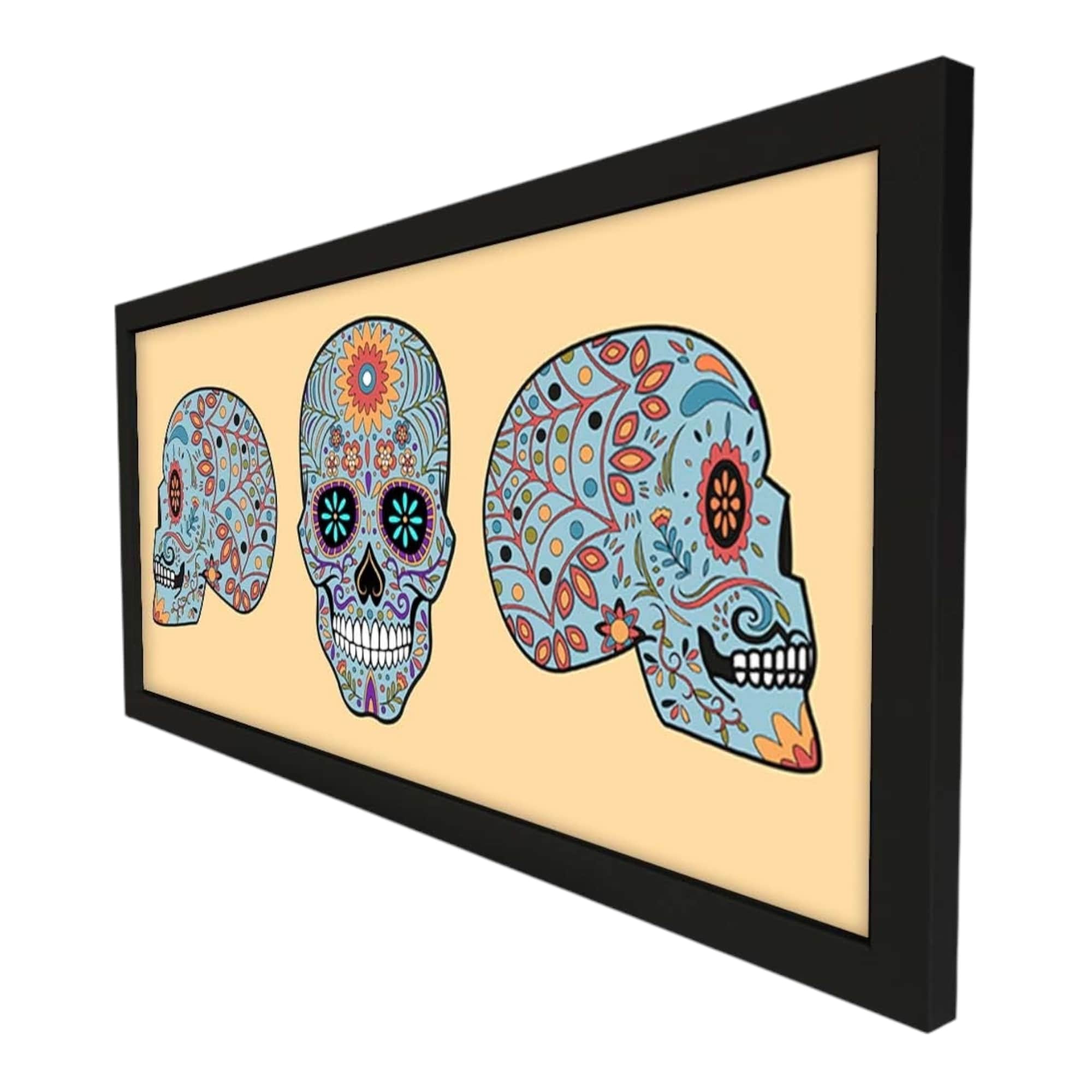 Echo Three – wholesale Wall Accent – Wall Art Framed Print Home Skull Set4