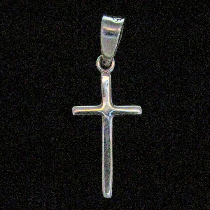 Hängsmycke i sterlingsilver med liten enkel kors. för wholesale av Zeppo Merchandisers Inc