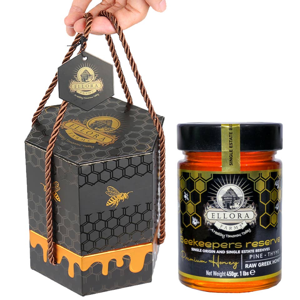 ELLORA FARMS - Wholesale Honey - Single Estate PDO Greek Raw Honey, Pine & Thyme, Gift 450g 3