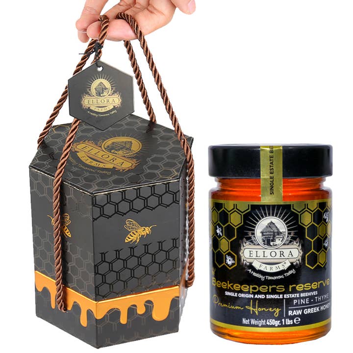 ELLORA FARMS - Wholesale Honey - Single Estate PDO Greek Raw Honey, Pine & Thyme, Gift 450g 3