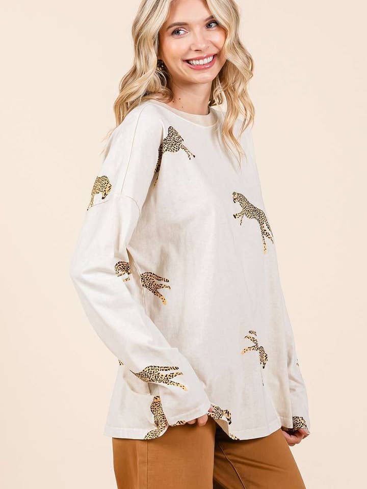 mittoshop - Wholesale Knit Top - Women's - MINERAL WASH CHEETAH PRINT LONG SLEEVE TOP13