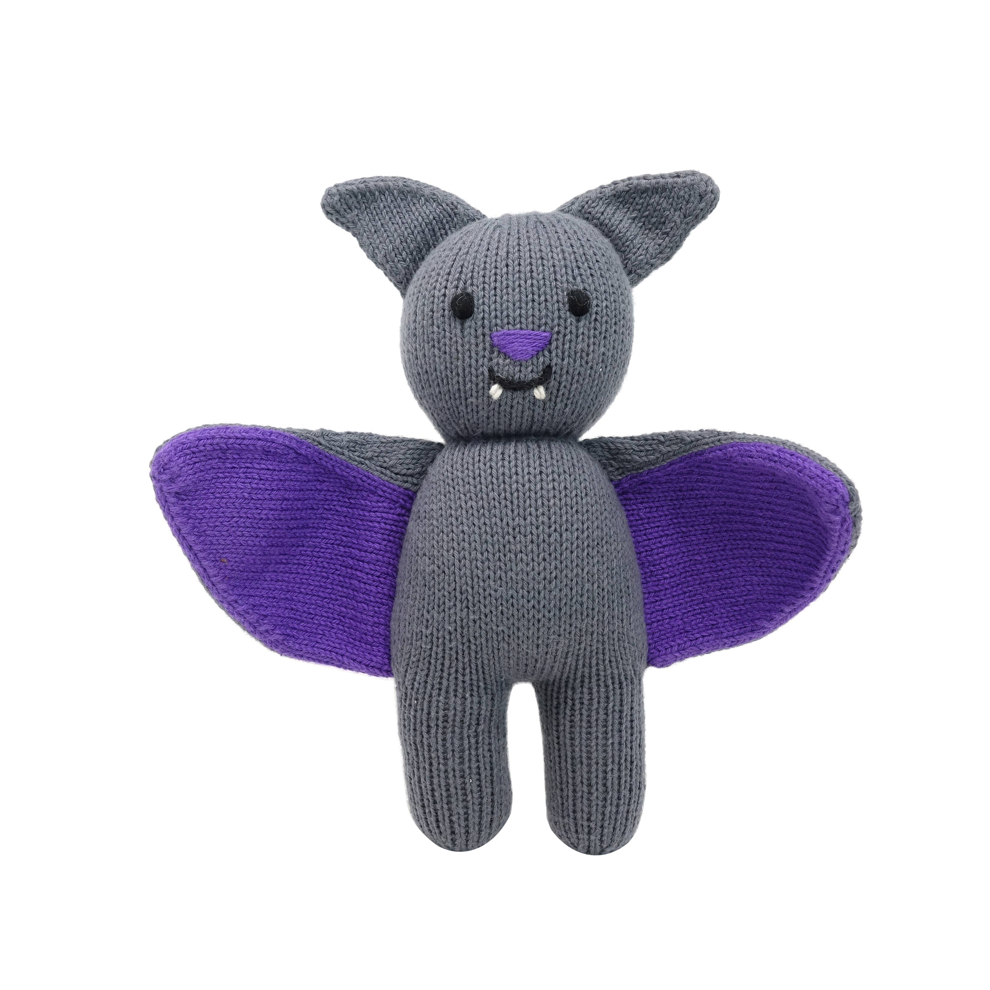 Melange Collection - Wholesale Stuffed/Plush Toy - Kids & Baby - Handmade Knit Halloween Bat Plush - Fair Trade Cotton Toy