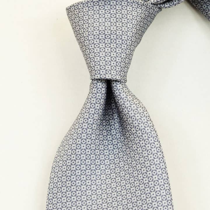 Sartoria Gallo S.r.l. - Vente Cravate – homme - Cravate à micro motif gris perle avec module rond