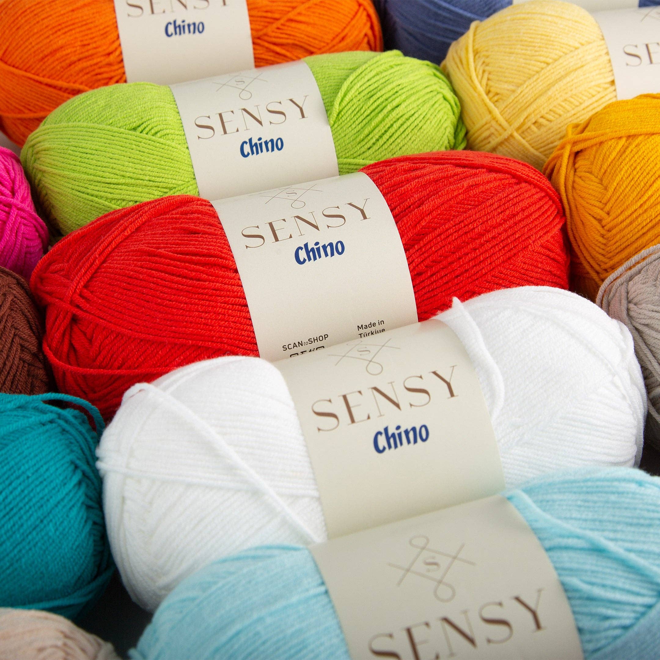 Sensy - Wholesale Yarn - Sensy Chino Soft Cotton Yarn, 3.5 oz, 360 Yards, Gauge 2 Fin48