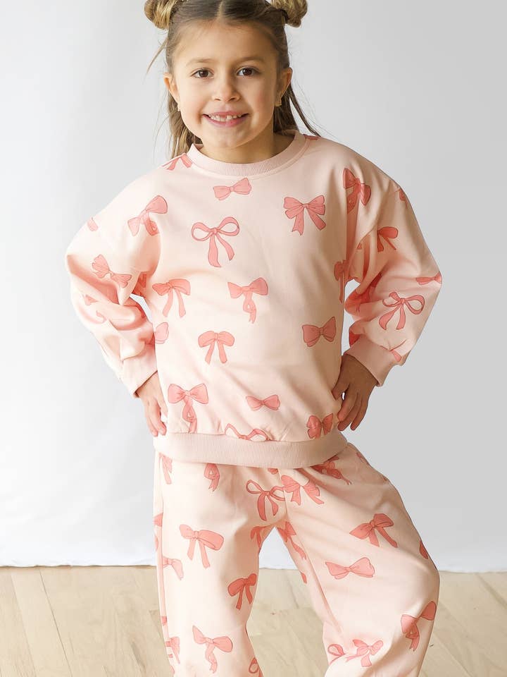 Fancy Shmancy Baby - Wholesale Lounge Set - Kids - Bow print lounge set