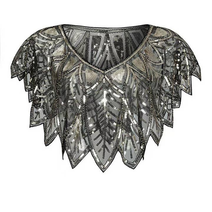 ACCITY - Wholesale Capelet - Women's - Beaded Sequin Capelet – Vintage Evening Wrap_CWMM89574