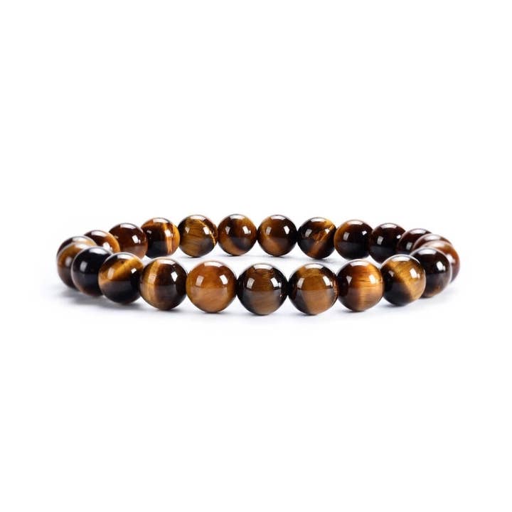 Crystal Bracelet - 8mm Tiger's Eye, pack of 5 for wholesale by Earths Elements Wholesale