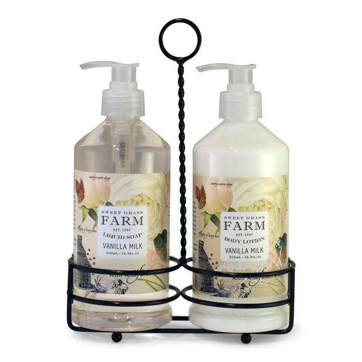 Sweet Grass Farm - Wholesale Body Cream/Lotion - Meadow Body Lotion & Liquid Soap Caddy Set