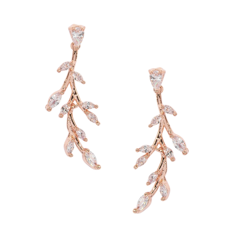 Athena Bridal Jewellery - Vendita all'ingrosso Parure di gioielli - COLLEZIONE CZ - SET DI COLLANA DAINTY VINE - NK138 IN ORO ROSA4