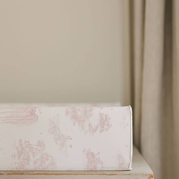 The Gilded Bird Ltd - Wholesale Changing Mat/Pad - Baby - Spring Toile Pink Wipeable Contour Change Pad