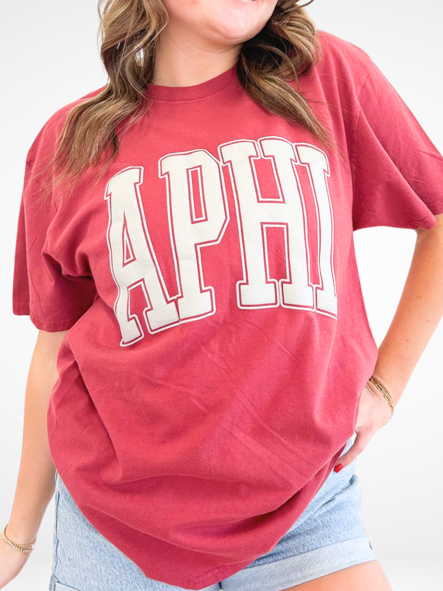 Duo Threads - Wholesale Screen Printed T-Shirt - Women's - Sorority Varsity Arch Puff Tee 18