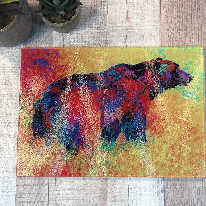 GP Originals - Wholesale Cutting Board - Bright Bear - 11" x 8" Tempered Glass Cutting Board2