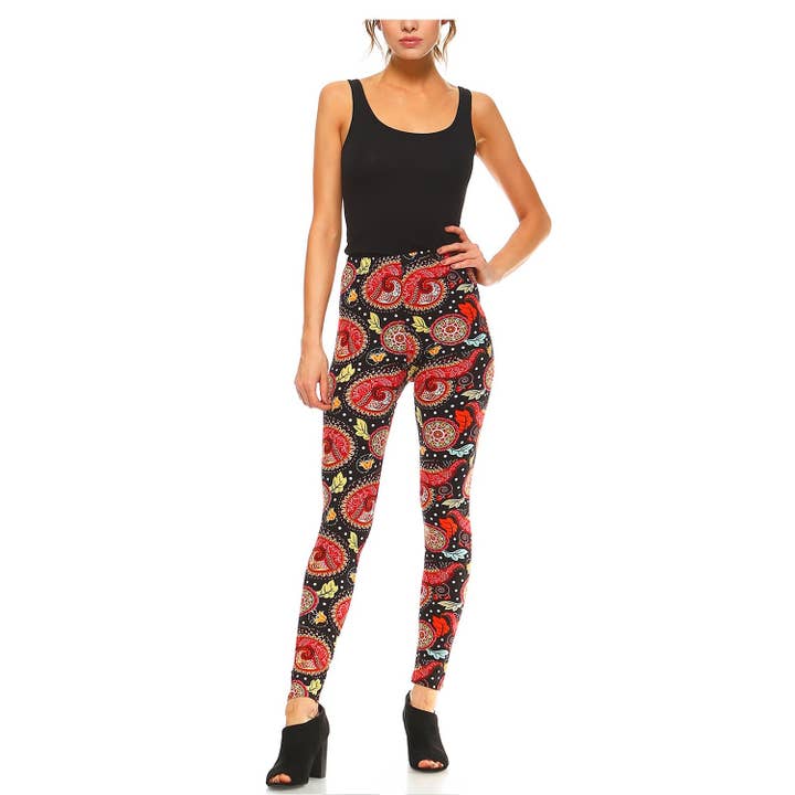 JHP Collection - Wholesale Fashion Leggings - Women's - WOMENS CASUAL MULTI COLOR BRUSHED FULL LEGGINGS27