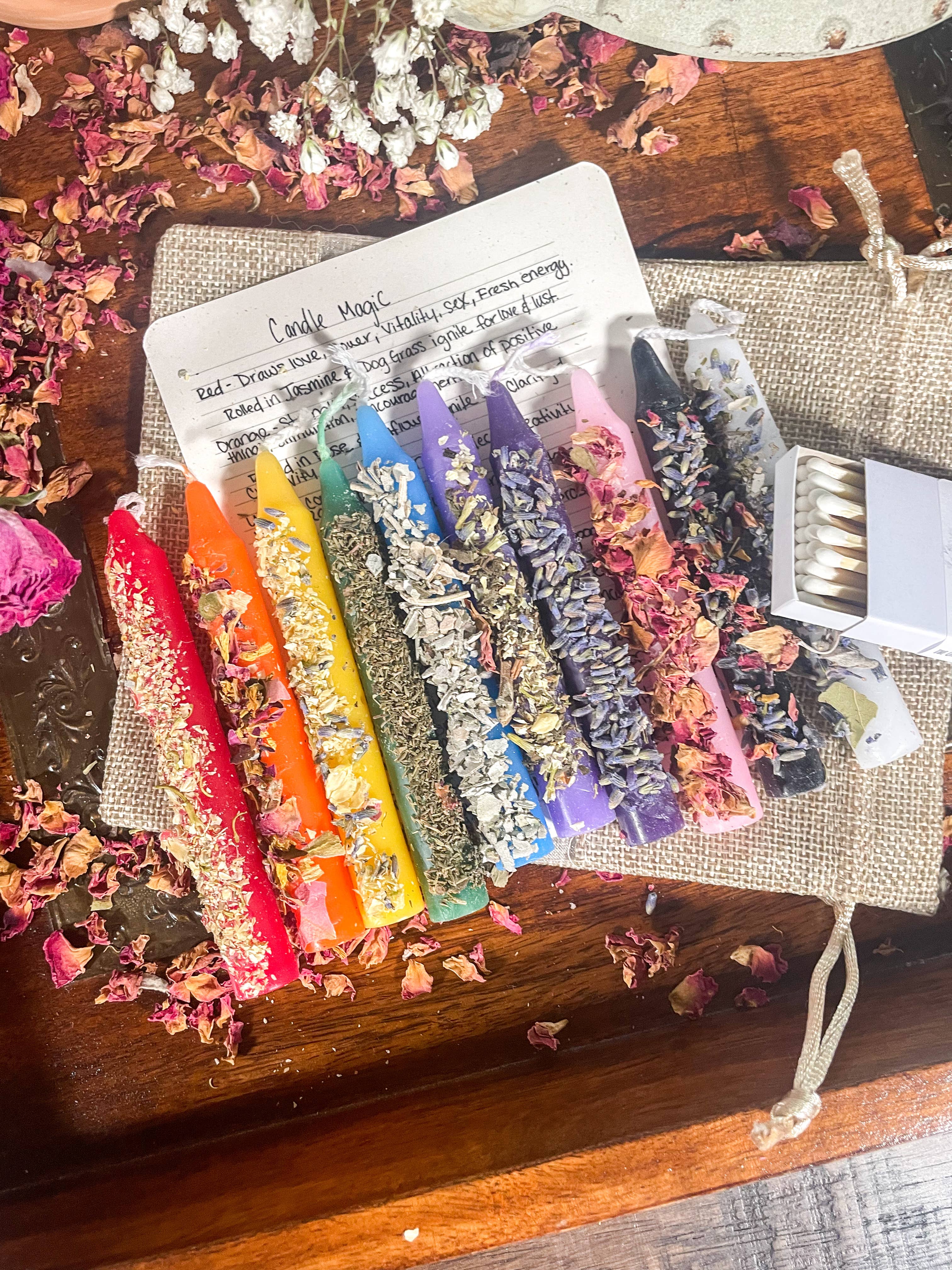 CharlieHaze - Wholesale Meditation Supplies - Ritual Herb Rolled Candles For Magic Spells7