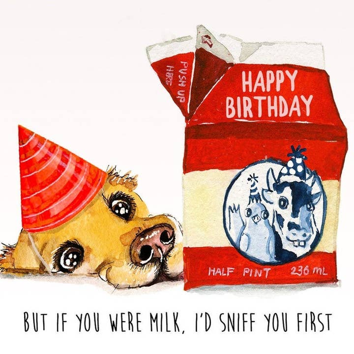 Liyana Studio - Wholesale Birthday Card - Old Milk Birthday - Funny Birthday Card