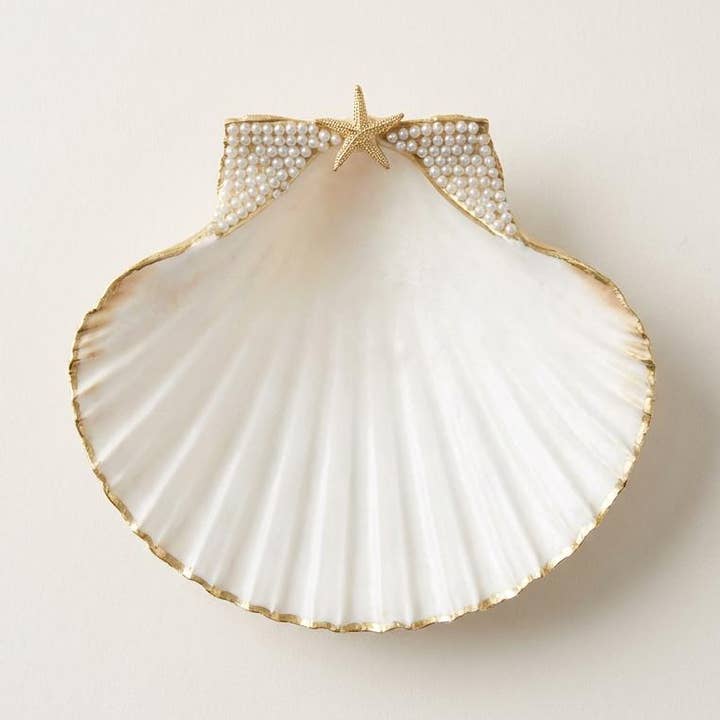Shell Yeah By Jaks LLC - Wholesale Jewelry Dish - Pearl Star Scallop Dish|Gold0