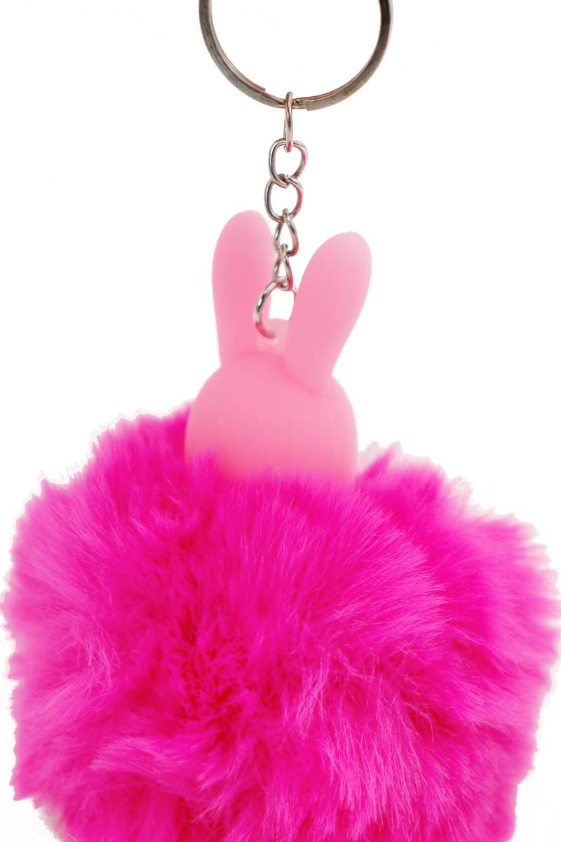 Cap Zone - Wholesale Keychain - Women's - Dreamy Bunny Baby Figurine Fuzzy Pom Pom Keychain3