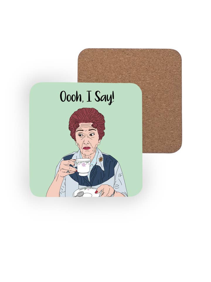 Dot Cotton Eastenders Themed Illustrated Coaster for wholesale by Made By Maddocks