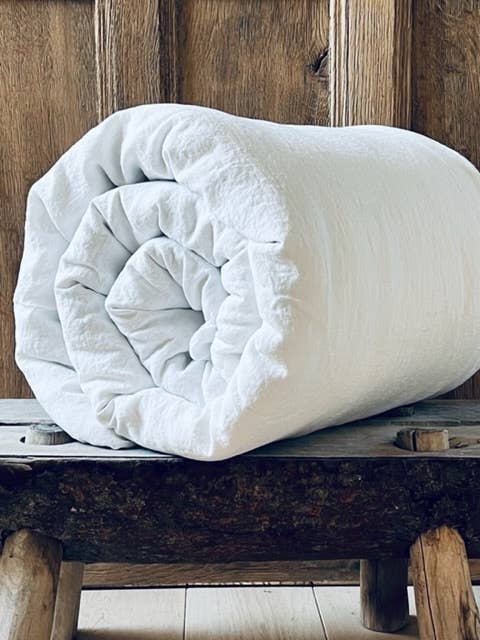 Edredón sobrecolchón lino lavado blanco tiza para venta al por mayor de la draperie francaise