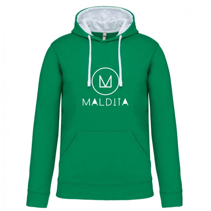 Prima Felpa con Cappuccio Verde Classica per la vendita all'ingrosso da parte di Maldita