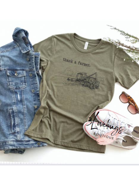 3lovebugsboutique - Wholesale Screen Printed T-Shirt - Women's - Thank a Farmer/Farm Life/Shop Local shirt