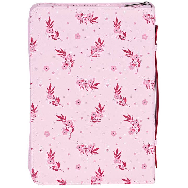 Dicksons - Wholesale Bible Cover - White Dove Bible Case Pink Floral XLarge