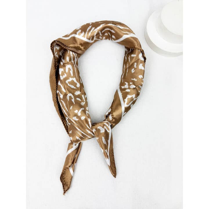 MIX COLOR Assorted Colors of Satin Leopard Print Scarf for wholesale on Faire