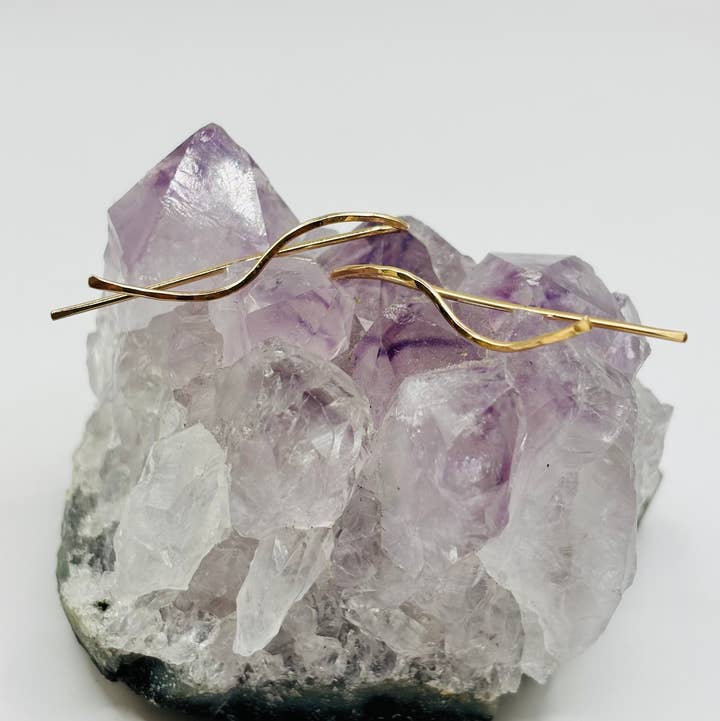 Rachel Renee Jewelry - Wholesale Dangle Earrings - FLORA Mini Tendril Threaders and Ear Climbers 1