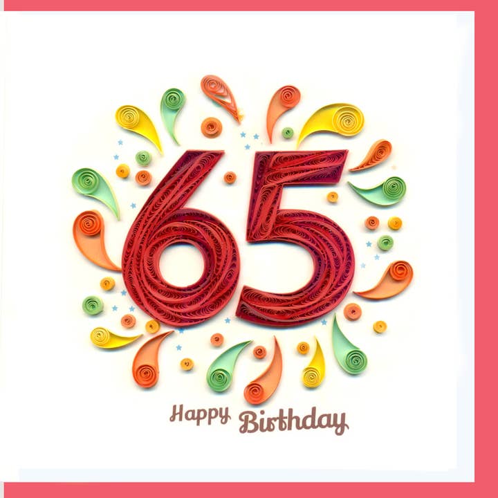 Quilling Card 65th Birthday for wholesale by Poppin Cards and Gifts