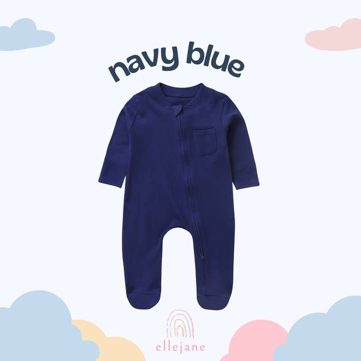 Ellejane – wholesale Nattdräkt – Baby – Solid baby pyjamas, footie pyjamas, dragkedja footie, bomull (kopia)