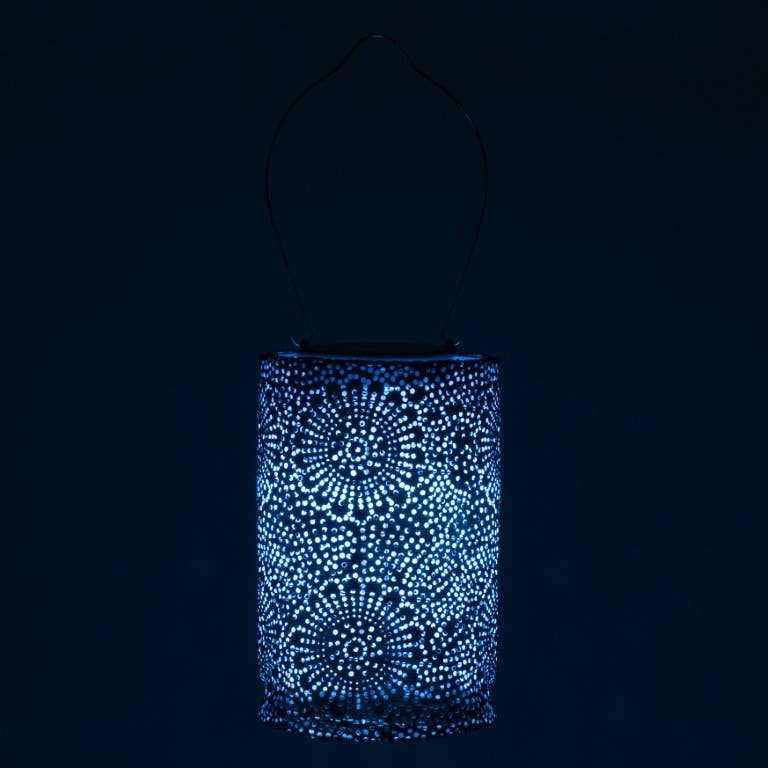 Allsop Home & Garden - Wholesale Outdoor/Lawn Light - Stella Cylinder 7.5" Solar Lantern - Metallic Emerald4